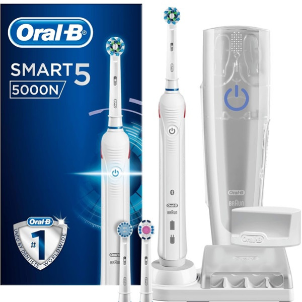 Escova de dentes elétrica da série Oral-B 5000 Cross Ação branca D