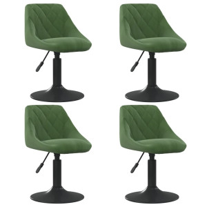 Sillas de comedor giratorias 4 unidades terciopelo verde oscuro D