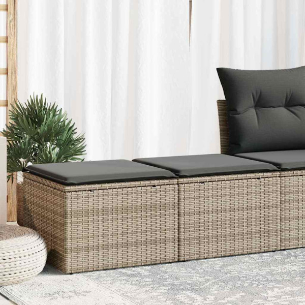 Conjunto de sofás de jardim e almofadas 2 pcs sintético cinza acacia rattan D