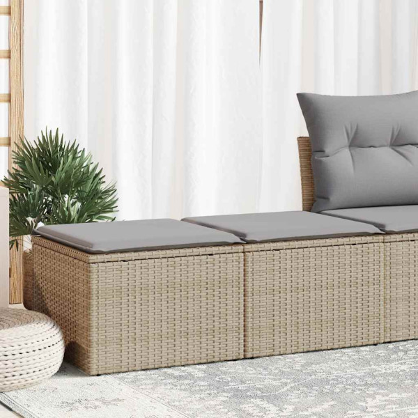 Set sofás jardín y cojines 2 pzas ratán sintético acacia beige Set sofás jardín y cojines 2 pzas ratán sintético acacia beige D