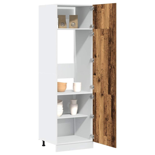 Mueble de frigorífico madera ingeniería envejecida 60x57x207 cm D