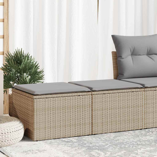 Set sofás jardín y cojines 2 pzas ratán sintético acacia beige Set sofás jardín y cojines 2 pzas ratán sintético acacia beige D