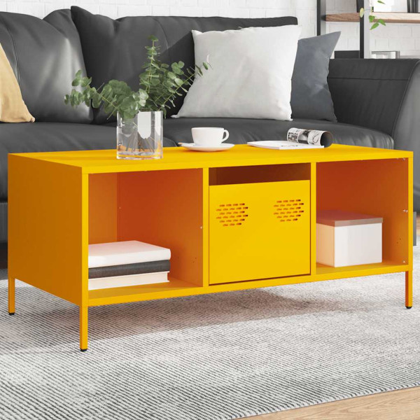 Tabela de centro de aço laminada em amarelo frio 101.5x50x43.5 cm D