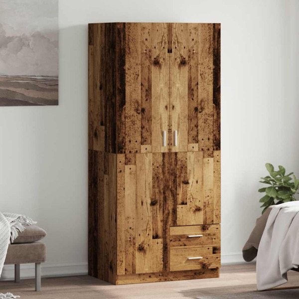 Armario de madera de ingeniería madera envejecida 80x52x180 cm D