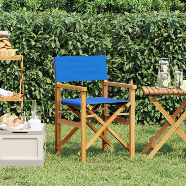 Silla de director plegable madera maciza de teca azul Silla de director plegable madera maciza de teca azul D