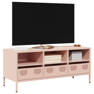 Mueble para TV acero laminado en frío rosa 101.5x39x43.5 cm D