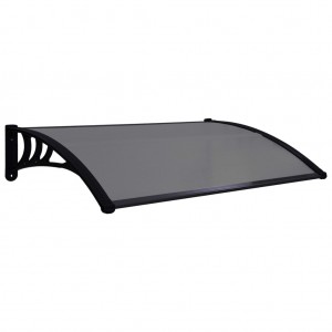 Marquesina para puerta PC negro 120x80 cm D