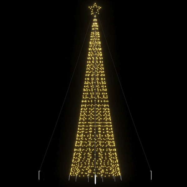 Árvore de cone de Natal com estacas 1534 LEDs brancos quentes 500cm D