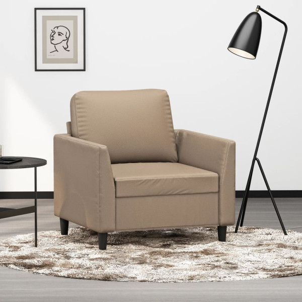 Sillón cuero sintético color capuchino 60 cm Sillón cuero sintético color capuchino 60 cm D