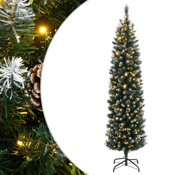 Árbol de Navidad artificial estrecho con 300 LEDs 180 cm D