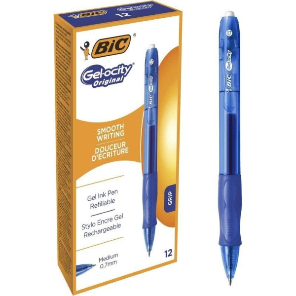 Caja de bolígrafos de tinta de gel BIC Gelocity 526274 azul D