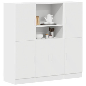 Mueble de cocina 3 piezas madera contrachapada blanca D