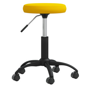 Silla de comedor de terciopelo amarillo mostaza D