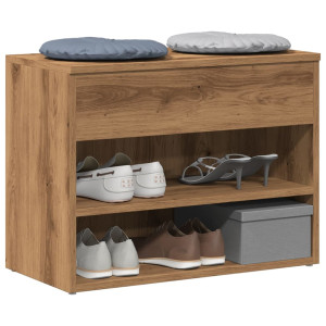 Banco zapatero oak wood artisan 60x30x45 cm D