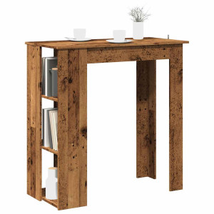 Mesa bar y estante madera ingeniería envejecida 102x50x103.5cm D