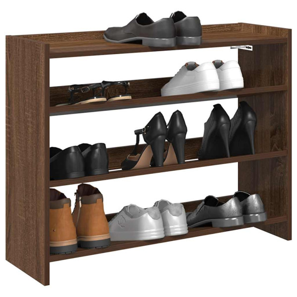 Mueble zapatero madera contrachapada marrón roble 80x25x62 cm D