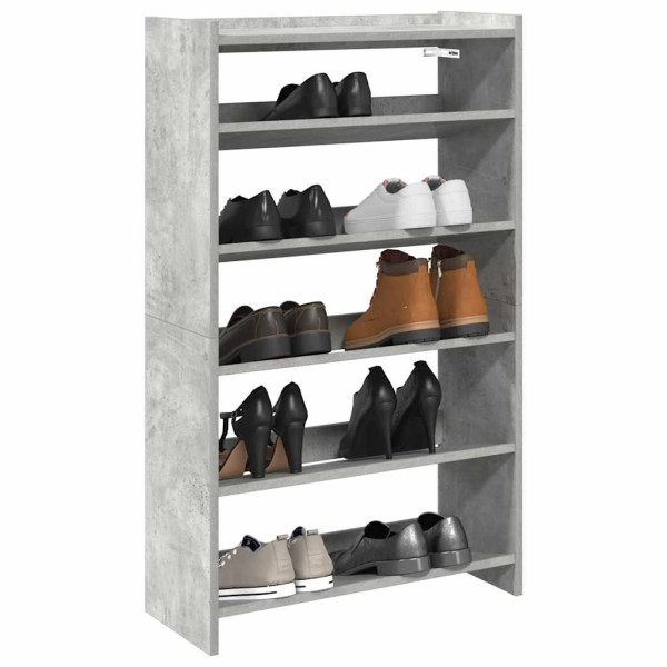 Mueble zapatero madera contrachapada gris hormigón 60x25x100 cm D