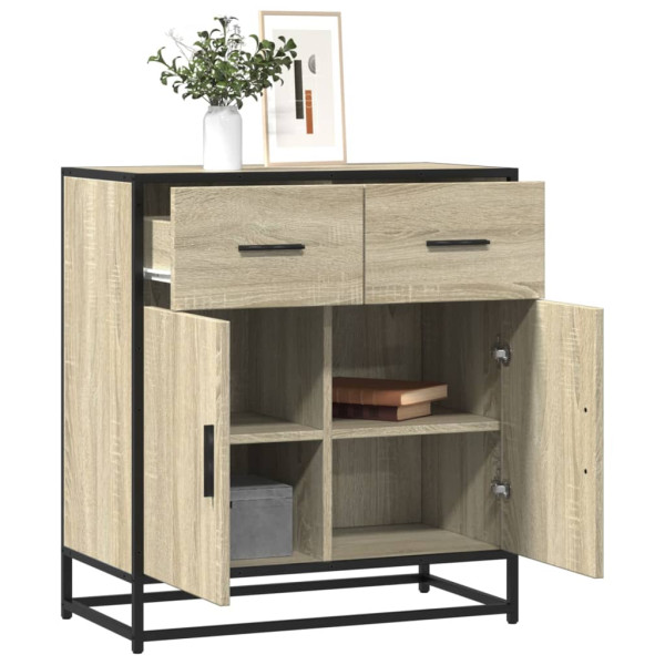 Aparador madera ingeniería y metal roble Sonoma 68x35x76 cm Aparador madera ingeniería y metal roble Sonoma 68x35x76 cm D