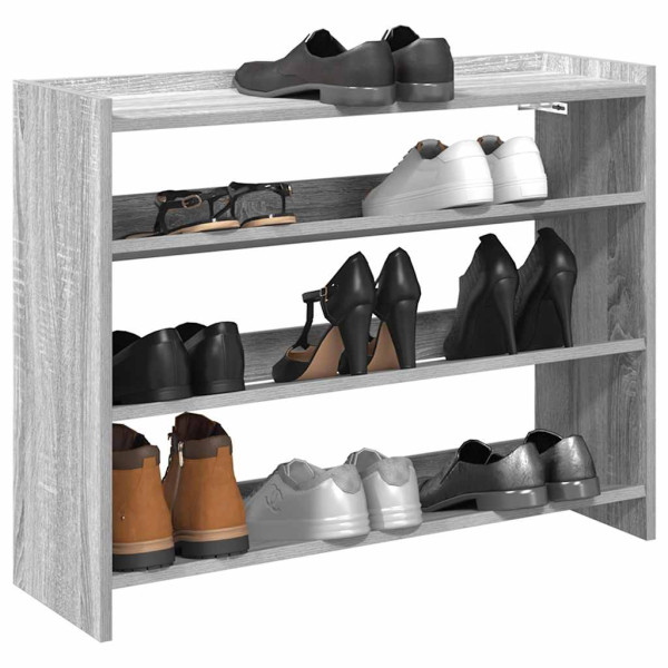 Mueble zapatero madera contrachapada gris sonoma 80x25x62 cm D