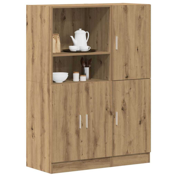 Set de muebles cocina 2 pzas madera ingeniería roble artesanal D