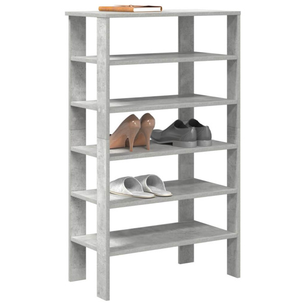 Mueble zapatero madera contrachapada gris hormigón 61x32x105 cm D