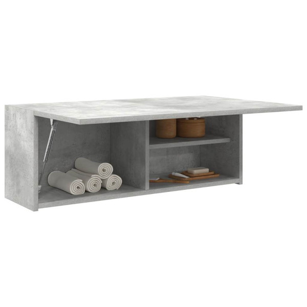 Mueble de pared baño madera ingeniería gris hormigón 80x25x30cm Mueble de pared baño madera ingeniería gris hormigón 80x25x30cm D