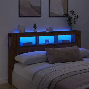 Painel de LED de madeira de carvalho industrial 180x18.5x103.5 cm D