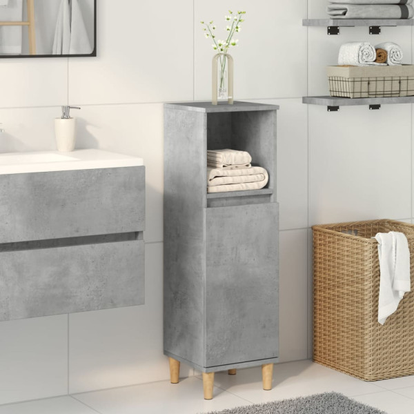 Armario de baño madera contrachapada gris hormigón 30x30x100 cm Armario de baño madera contrachapada gris hormigón 30x30x100 cm D