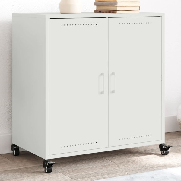 Aparador de acero blanco 68.5x39x72 cm Aparador de acero blanco 68.5x39x72 cm D