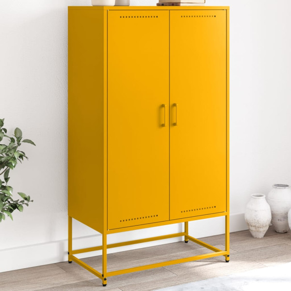 Aparador de acero amarillo mostaza 68.5x38.5x123.5 cm Aparador de acero amarillo mostaza 68.5x38.5x123.5 cm D