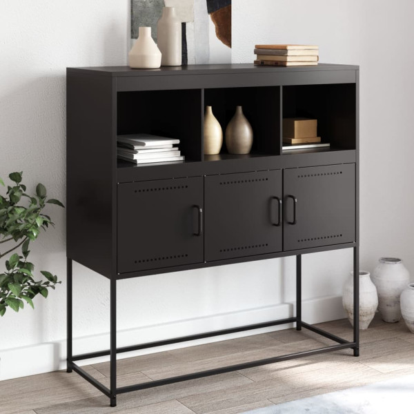 Aparador acero negro 100.5x39x107 cm Aparador acero negro 100.5x39x107 cm D