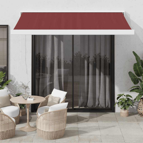 Toldo retráctil manual color burdeos 350x250 cm Toldo retráctil manual color burdeos 350x250 cm D