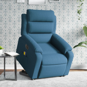 Sillón reclinable de masaje eléctrico elevable terciopelo azul D