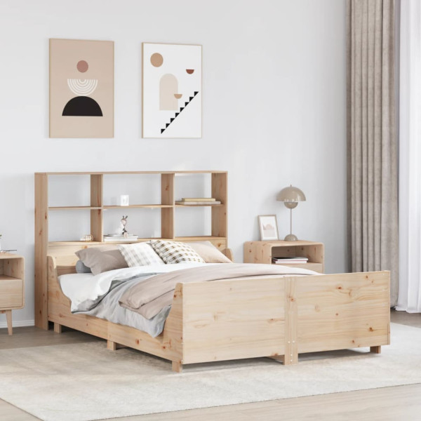 Cama con estantería sin colchón madera maciza 150x200 cm Cama con estantería sin colchón madera maciza 150x200 cm D