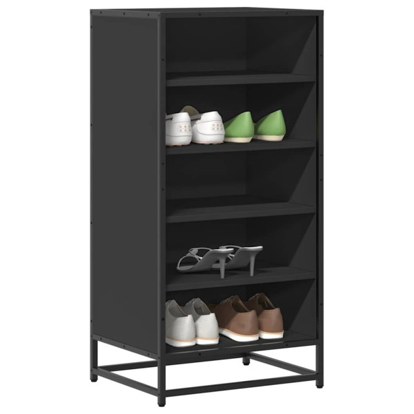 Mueble zapatero de madera de ingeniería negro 48x38x97.5 cm D