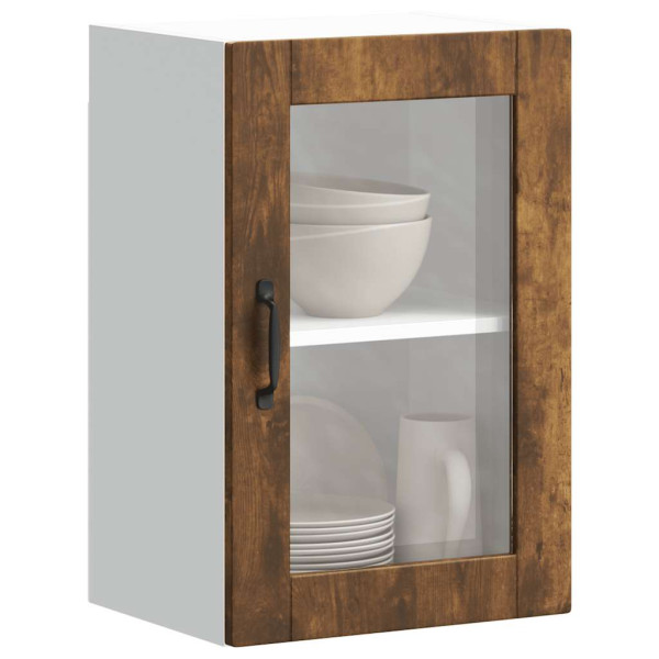 Armario de pared para cocina puerta cristal Porto roble ahumado D