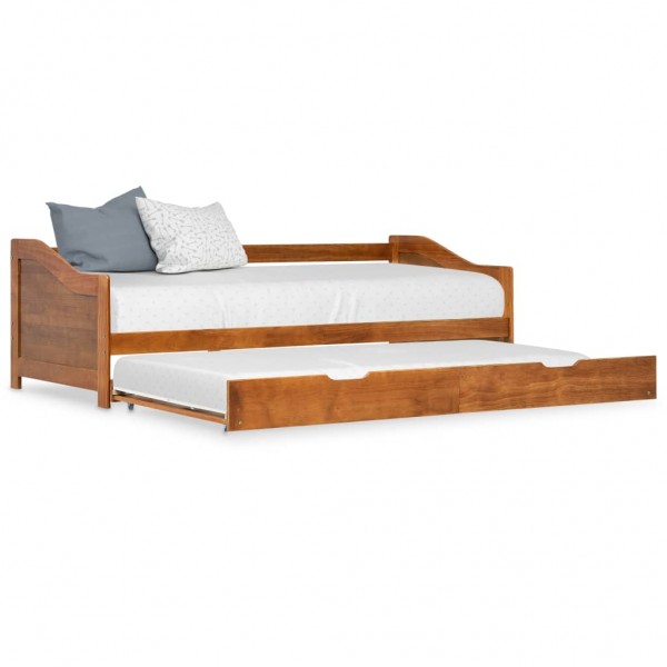 Estructura de sofá cama madera de pino marrón miel 90x200 cm D