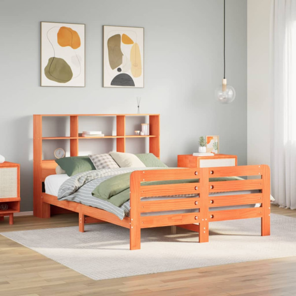 Estructura de cama sin colchón madera maciza marrón 135x190 cm Estructura de cama sin colchón madera maciza marrón 135x190 cm D