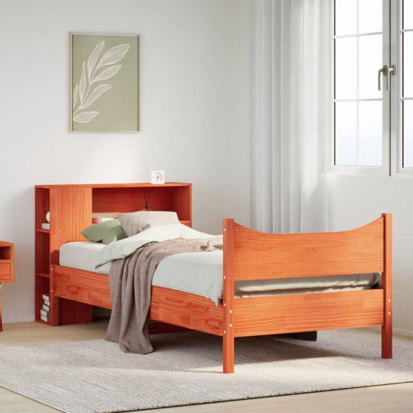 Estructura de cama sin colchón madera maciza marrón 90x190 cm Estructura de cama sin colchón madera maciza marrón 90x190 cm D