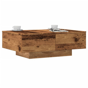 Mesa de centro madera ingeniería madera envejecida 90x60x31 cm D