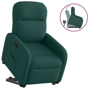 Sillón reclinable elevable tela verde oscuro D