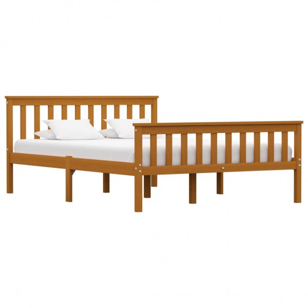 Estrutura da cama madeira maciça pinho marrom mel 140x200 cm D
