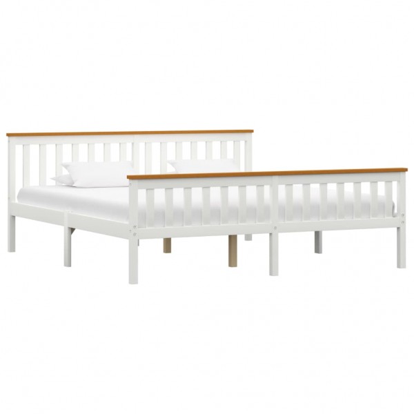 Estrutura de cama madeira de pinho branco maciço 180x200 cm D