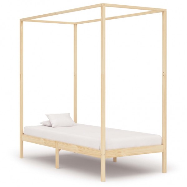 Estructura de cama con dosel madera maciza pino 90x200 cm D