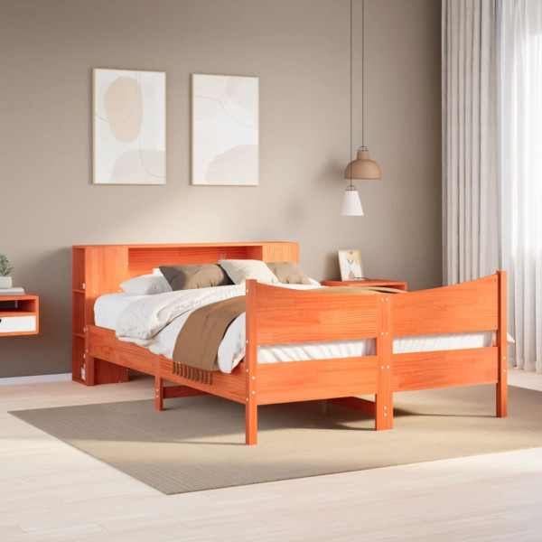 Estructura de cama sin colchón madera maciza marrón 135x190 cm Estructura de cama sin colchón madera maciza marrón 135x190 cm D