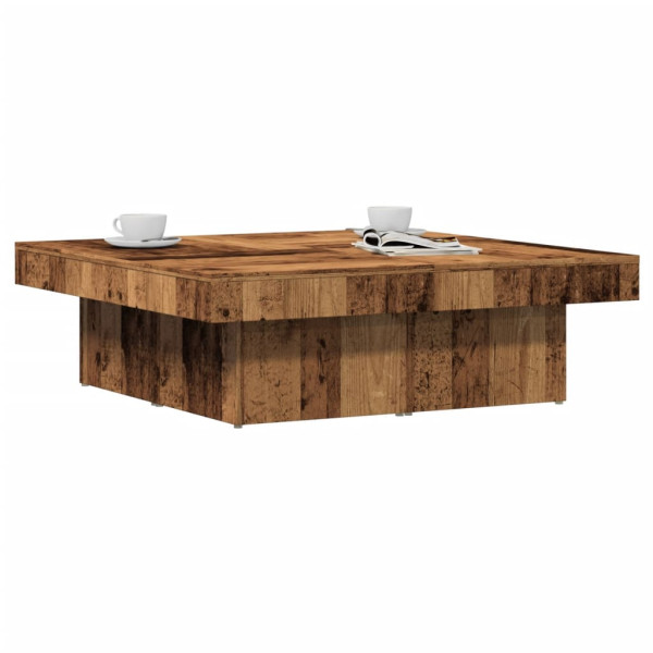 Mesa de centro madera de ingeniería envejecida 90x90x28 cm D