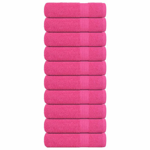 Toalhas de mão 10 peças rosa 50x100 cm 360 g/m2 100% algodão D