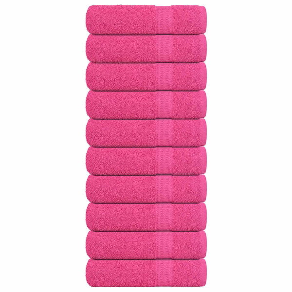 Toallas de Mano 10 piezas Rosa 50x100 cm 360 g/m² 100% Algodón D