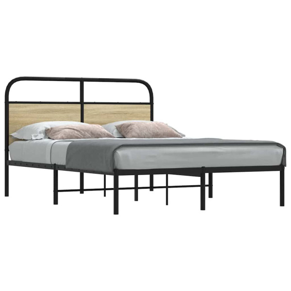 Estructura de cama sin colchón 140x200 cm madera roble Sonoma Estructura de cama sin colchón 140x200 cm madera roble Sonoma D