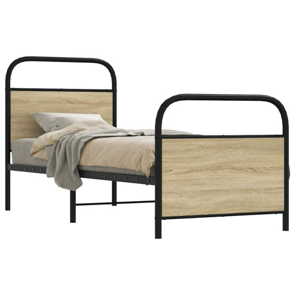 Estructura de cama sin colchón 80x200 cm madera roble Sonoma Estructura de cama sin colchón 80x200 cm madera roble Sonoma D